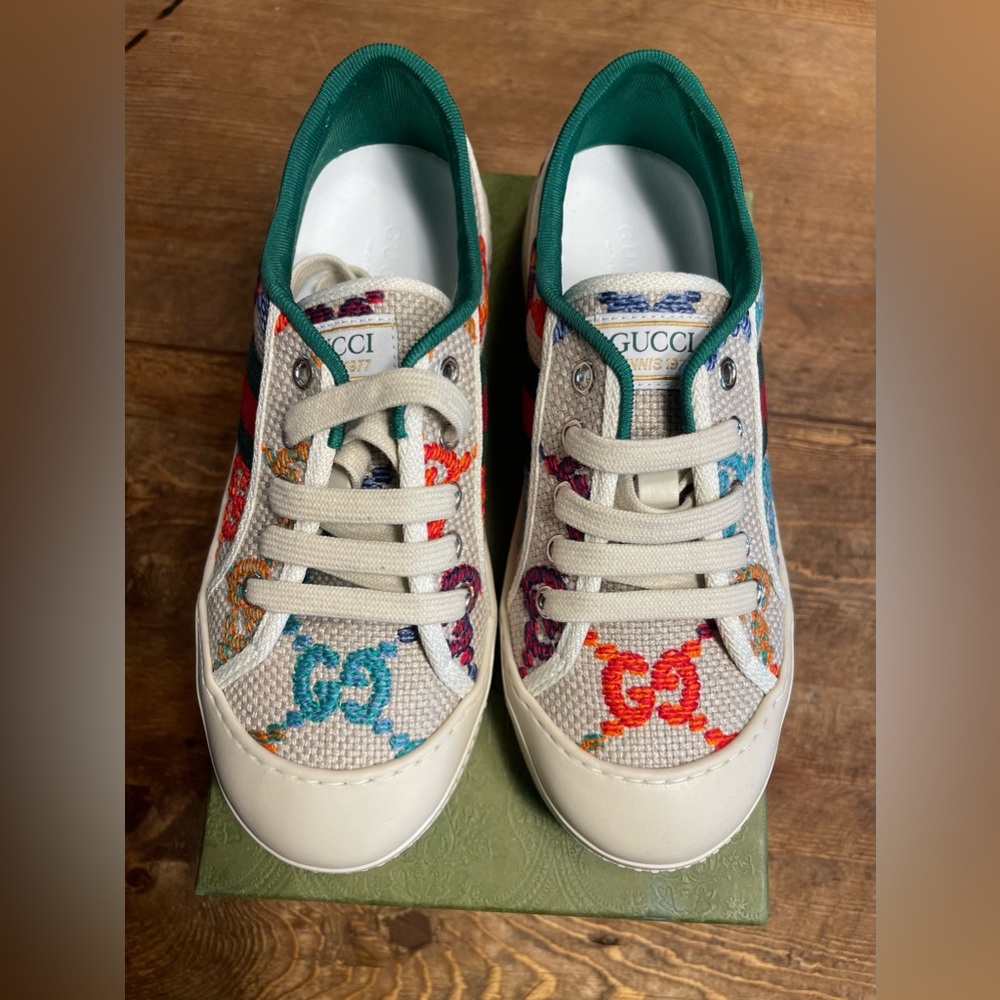 Gucci children’s 1977 embroidered monogram sneakers